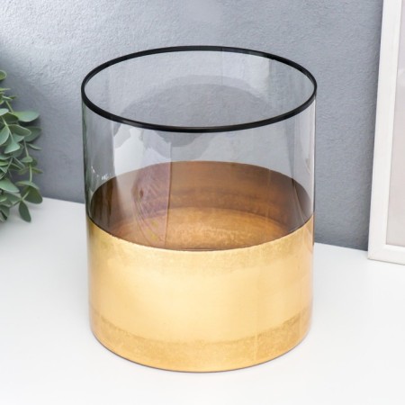Glass of glass for 1 candle "Sands" gold 20x18x18 cm-1