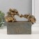 Souvenir "Elephant with a baby on a rectangle with patterns" bronze with a patina 22.5x6.5x17.5 cm