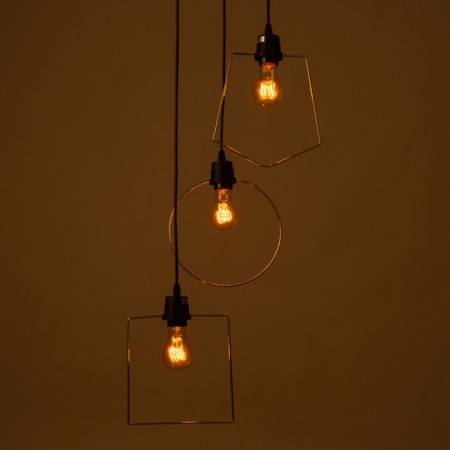 Economic light "Fiori" 3x40W E27 Black-gold 42x42x78 cm.-3