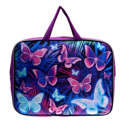 Folder with handles textile A4, 350 x 270 x 70 mm, calligrata "butterflies"-1