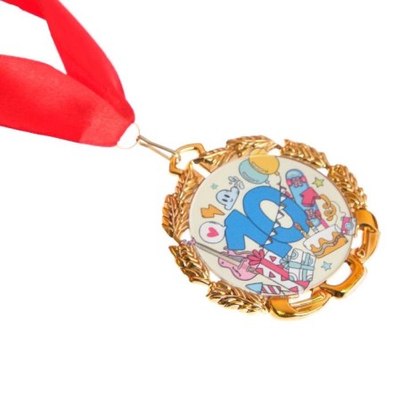 Jubilee medal with the tape "10 years", d = 70 mm-2