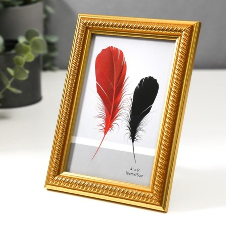 Photo frame plastic 10x15 cm "Golden spiral on gold" 17.8x12.8 cm-1