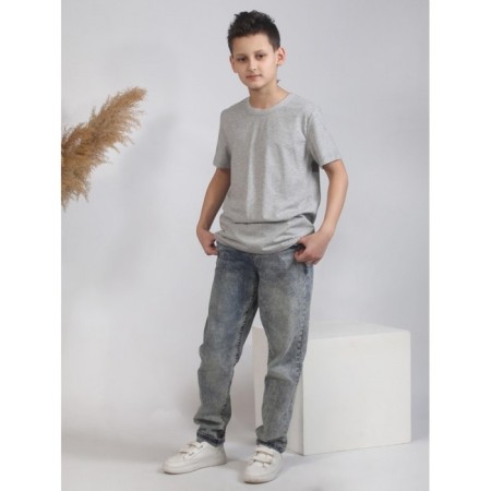 T -shirt teenage, size 36, color gray melange-3