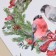 Window sticker "Happy New Year", bullfinches, reusable, 33 x 50 cm, new year