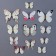 Set for decorating "Butterflies", 12 pcs, with black inserts, white color