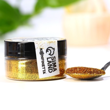 Golder food sparkles are gold for cupcakes, cakes and drinks, 5 g.-3
