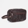 Lightning cosmetic bag, external pocket, brown color