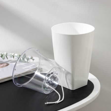 Kashpo for flowers with an insert "Grace", 1.4 l (800 ml), white color-3