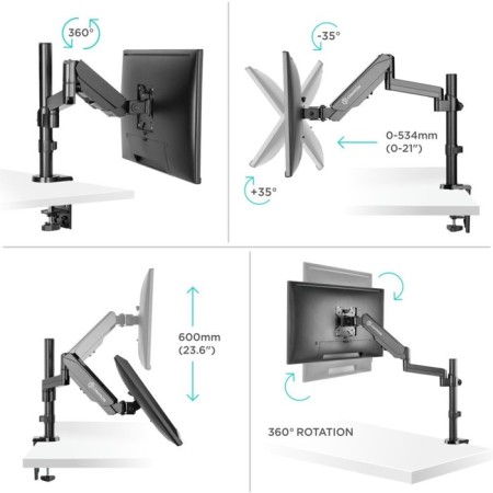 Black Black 134 "-34" Max.8kg Table Turn and Tilt Vert 102951-2