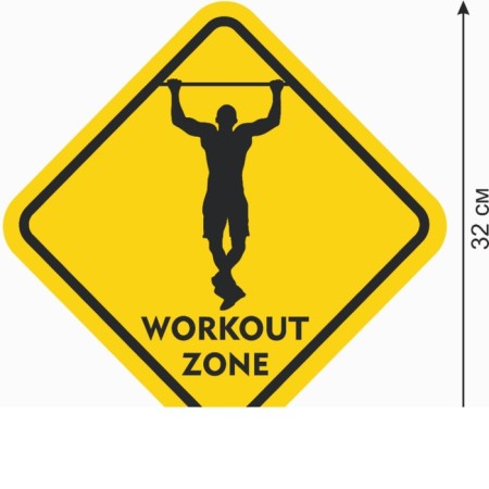 Decorative sign (poster) "Workout Zone" 32x32 cm, plastic-1