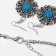 Set 2 objects: earrings, necklace "India", blue color in black silver, 32cm