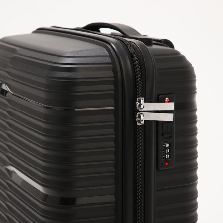 Small suitcase 20 ", lightning department, code castle, 4 wheels, black color-3