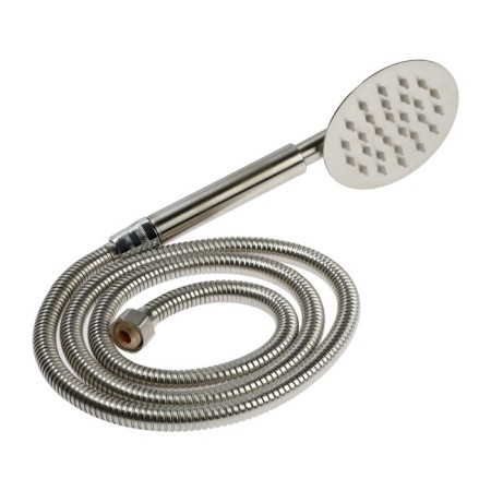 Bath mixer Zein Z3732, two -wound, pour 10 cm, watering can, hose, satin-7