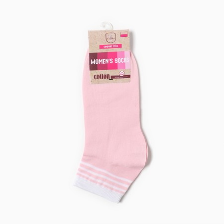 Women's strips socks, color of sv. Pink/white, rr 23-2