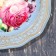 Zhostovsky tray "peonies", gray, with copyright painting, d = 17 cm