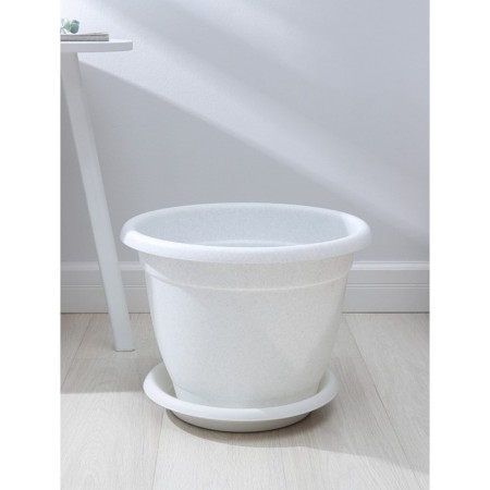 Pot with Borneo Podon, 25.8 liters, marble color