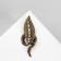 Brooch "Leaf" curved, color blue-gold in black gold