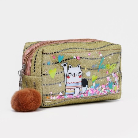 Lightning cosmetic bag, yellow color