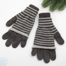 Female gloves, dark gray color, size 18