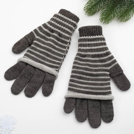Female gloves, dark gray color, size 18