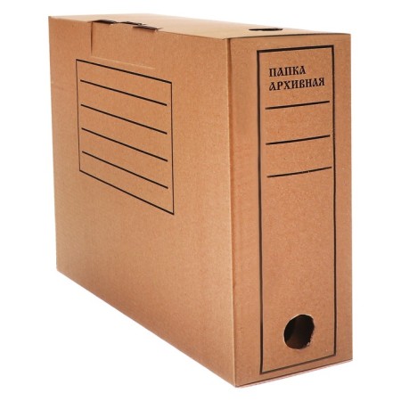 Archive box with A4 valve, calligrata, 100 mm, up to 900 l, microhofrocarton, brown-1