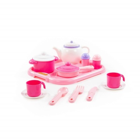 A set of children's dishes "Nastenka", with a tray for 2 people, 19 elements