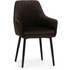 Chair on the metal frame Rainer Mr -09 Metal/velor, black/brown 57x57x86 cm