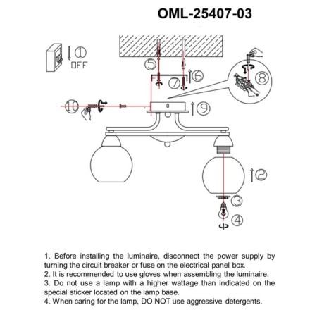 Caldiero ceiling chandelier E27 180W-7