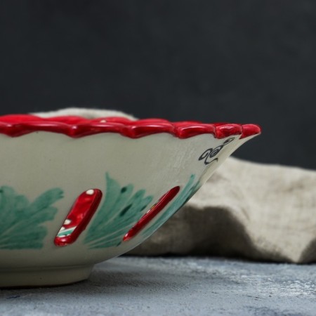 Rishtan ceramics "Flowers", 27cm, red fruit-2