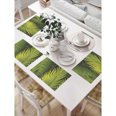 Set of napkins for setting the table "surrounded by fern", rectangular, size 32x46 cm, 4 pcs