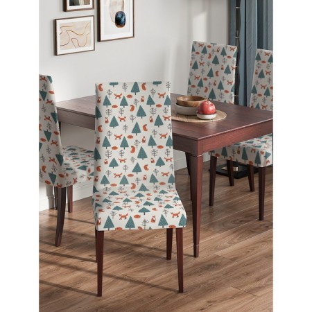 Czech for the chair "Foxes in the forest", decorative, velor-2