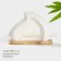 Ceramic napkin on the bamboo stand Bellatenero, 14 × 7 × 10 cm, white color