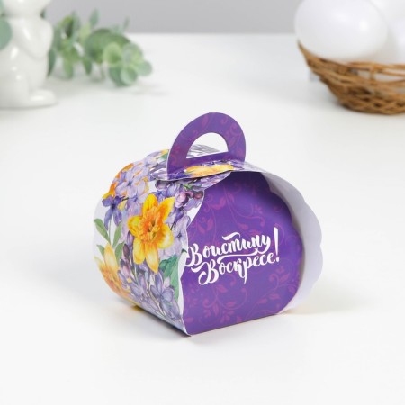 Gift box for the egg "Spring flowers" on Easter, 25 × 30 cm.-1