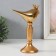 Polystone souvenir "Bird in the crown on the stand" Gold 14.3x8x20 cm