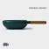 Porcelain dish for serving with a wooden handle Magistro, 15 × 15 cm, green color