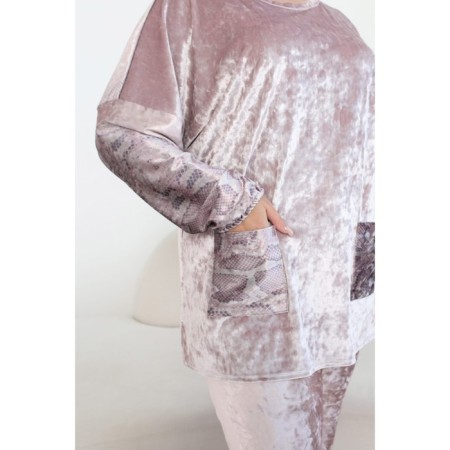Female suit, size 52, pink color-9