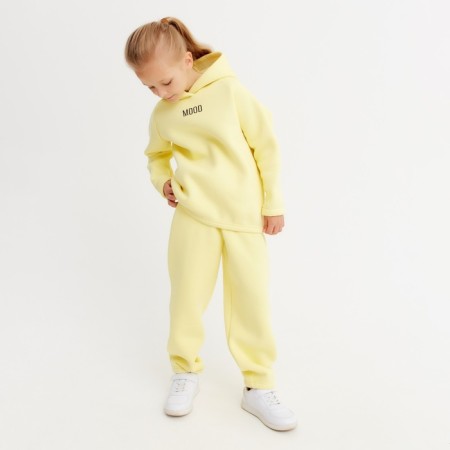Kids (hoodies, trousers) minku: Basic Line Kids, Oversize, yellow color, height 140-3