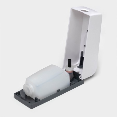 A dispenser for an antiseptic or liquid soap mechanical, 350 ml, plastic, white color-4