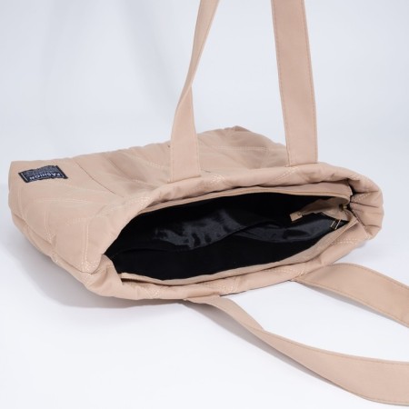 Zipper bag with lightning, beige color-5