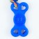 Chewing toy with a rope "Bone on a leash", 9.5 cm, blue