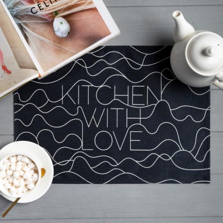 Napkin on the table of the Kitchen with Love, 30x45 cm, polyester 100%