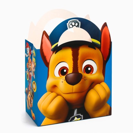 Gift package with packaging paper with silence, 22x22x12 cm, puppy patrol-3