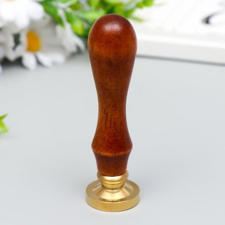 Printing for wax with a wooden handle "Crown with the letter K" 9x2.5x2.5 cm-2