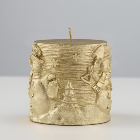 New Year's candle "Snowmen" 6.5x7, golden-2