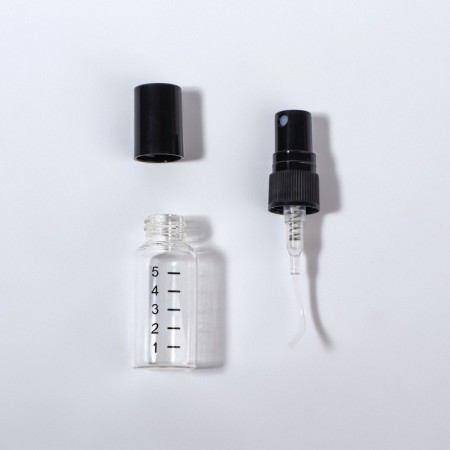 A bottle for storage, with a spray, packing 10 pcs, 5 ml, black/transparent color-5