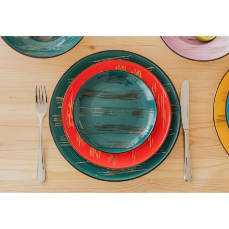 Porcelain dining Porcelain Wilmax Scratch, D = 28 cm, green color-3