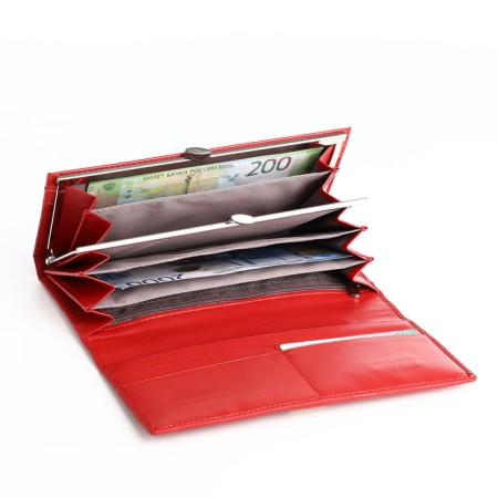 Women's wallet on magnet, red color-3