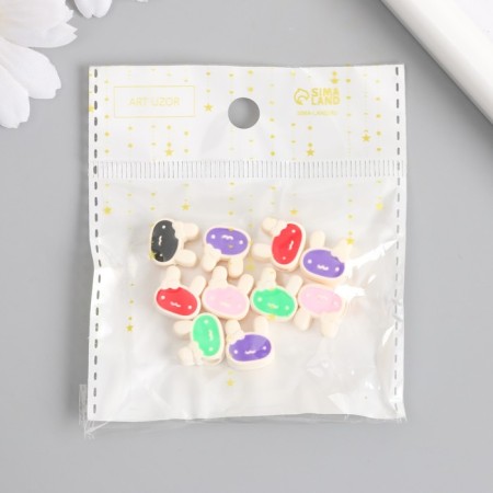 Busina for creativity plastic "Bunny with a bow" mix 0.8x1.3x1.2 cm-4