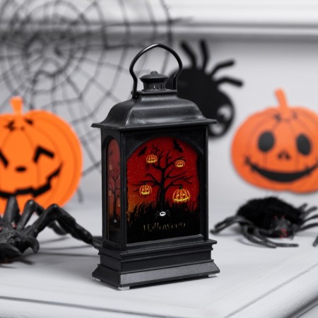 LED figure "Lantern with a witch" 6 × 13 × 4 cm, plastic, batteries AG13x3, glow warm white-1