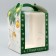 A folding box for a small cake "Happy New Year", balls, 15 x 15 x 18 cm, New Year